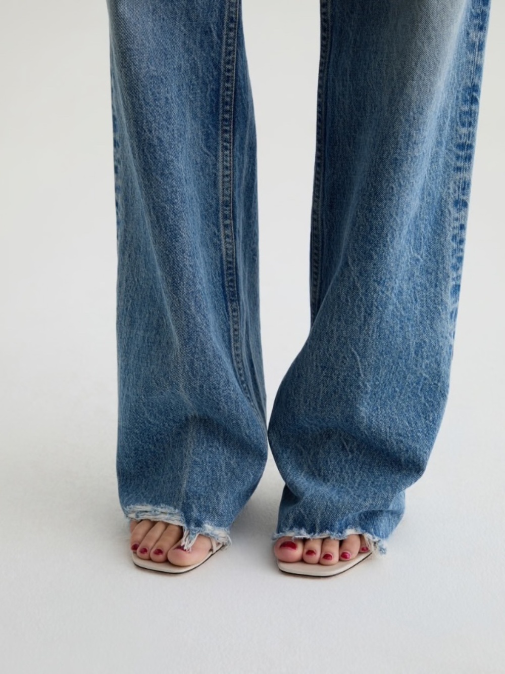 AG Adriano Goldschmied Light Blue Straight Leg Jeans Billie Relaxed High Rise - Picture 5 of 11